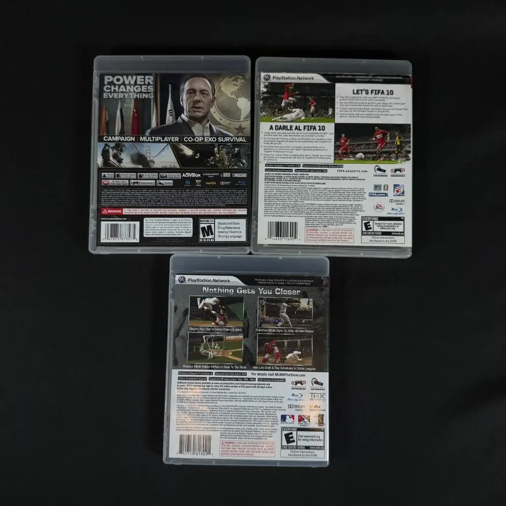 Lot of 3 PS3 Games Call of Duty Advanced Warfare FIFA Soccer MLB 09 Show